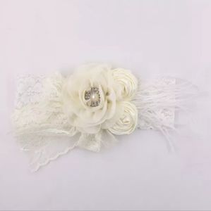 Baby Girl Lace Jewel Pearls Feathers Hairband
